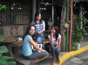 Making tambay with Janz and Karl outside "Heritage"